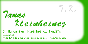 tamas kleinheincz business card